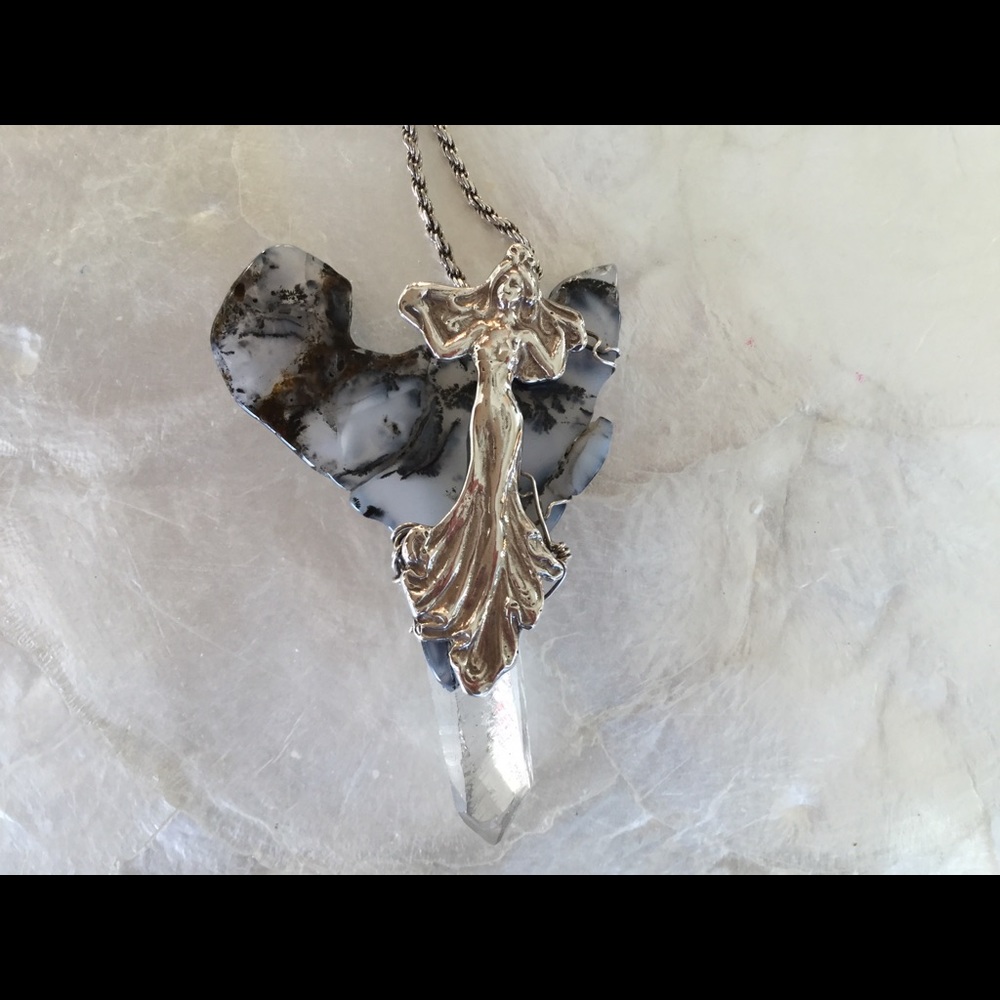 Wendy Black Nasta SS & Leopard Agate Necklace
